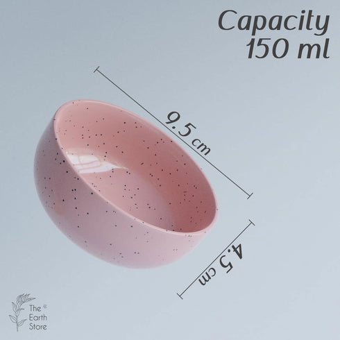 Glossy Pink Ceramic Dinner Plate with 2 Serving Bowl - The Earth Store - Dinnerware